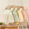 New Newborn Cotton Flying Sleeve Dress Jumpsuit Korean Japan Style Summer Princess Clothes One Piece Baby Girl Bodysuits 1
