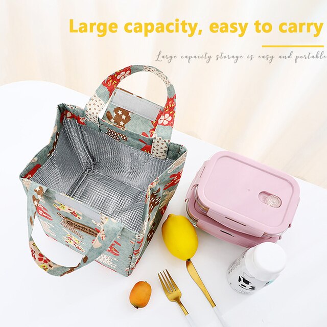 cooler lunch bag fashion ctue cat multicolor bags women waterpr hand pack thermal breakfast box portable picnic travel 3