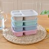 Microwave Lunch Box Wheat Straw Dinnerware Food Storage Container Children Kids School Office Portable Bento Box Lunch Bag 3