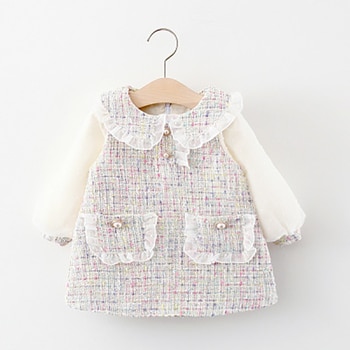 Humor Bear Baby Girls Dress 2022 Korean-Style Patchwork long Sleeve Dress Baby Princess Dress Infant Toddler Clothes for 0-24M 2