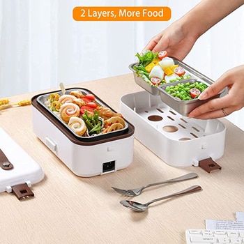 Double-layer Lunch Box Food Container Portable Electric Heating Insulation Dinnerware Food Storage Container Bento Lunch Box 2