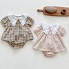 Summer Toddler Baby Boys Clothes Suit Cotton Plaid Short Sleeve T-Shirt+PP Shorts Korean Style Newborn Baby Clothing Sets 2