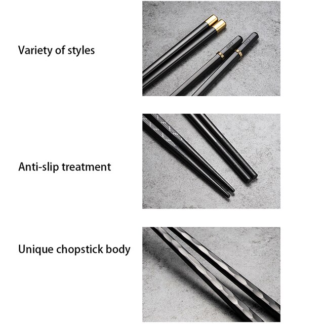 5 Pairs Japanese Chinese Chopsticks Food Sushi Sticks Reusable Korean Chopsticks Set Metal Alloy Tableware Palillos Chinos 6