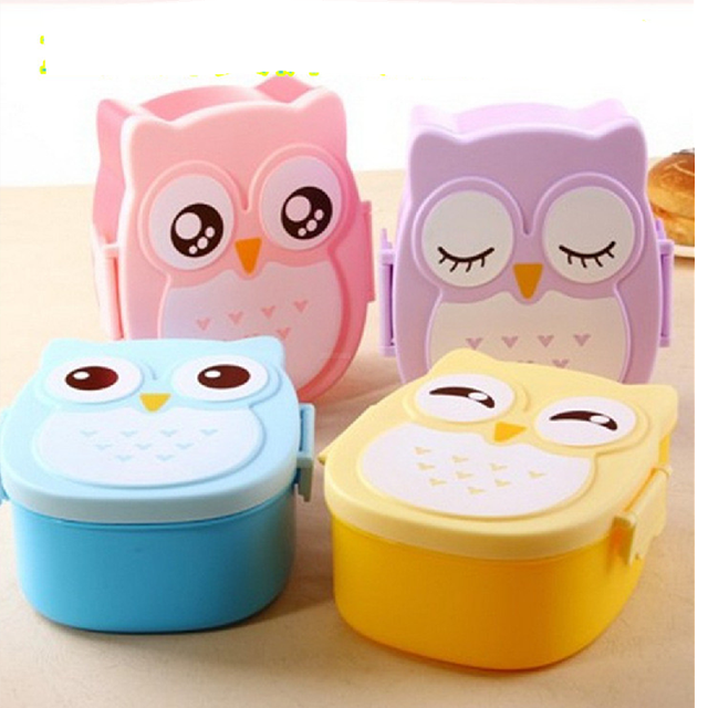 Cartoon Owl Lunch Box Portable Japanese Bento Meal Boxes Lunch Box Storage for Kids School Outdoor Thermos for Food Picnic Set 6