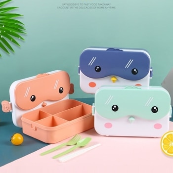 School Kids Bento Lunch Box Rectangular Leakproof Plastic Anime Portable Microwave Food Container Lonchera School Child Lunchbox 1