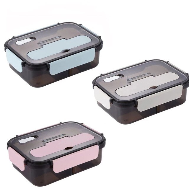 Portable Lunch Box Student Travel Microwave Heating Food Container Plastic Bento Box Lunch Bag For Women Kids Cooler Thermal Bag 1