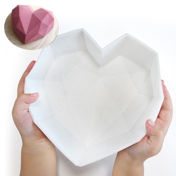 Heart Shaped Silicone Cake Mold Silicone Baking Pan for Pastry 3D Diamond Heart Mold Cake Mousse Chocolate Silicone Pastry Molds 1
