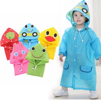 1PCS Children's cartoon raincoat Korean children's rain gear Cute baby poncho household goods playground Songkran Festival 1