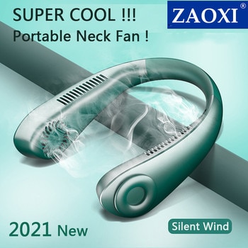 ZAOXI 5000mAh Neck Fan Hanging Mini Portable Usb Rechargeable Xiaomi Neckband Bladeless Ventilador Mini Air Conditioner Cooling 1