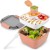 52oz Bento Lunch Box Salad Container for Lunch BPA Free Leak Proof Salad Dressing Container with Smart Lock Reusable Spork 9