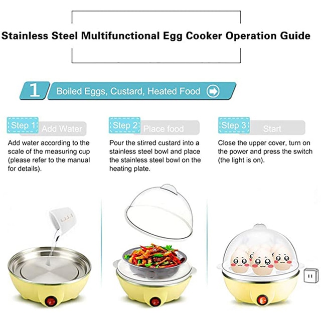 Multi Function Rapid Electric Egg Cooker Auto-Off Generic 7 Eggs Boiler Steamer Omelette Cooking Tools Kitchen Utensil Breakfast 5