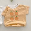 2022 Korean Style Summer Baby Wear Girl Boy Girl Bodysuit Round Collar Beige Cartoon Cotton Thin Jumpsuit Child Clothes E1980 4