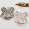 Summer Toddler Baby Boys Clothes Suit Cotton Plaid Short Sleeve T-Shirt+PP Shorts Korean Style Newborn Baby Clothing Sets 3