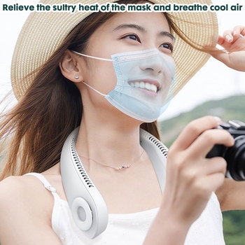 5000mAh USB Rechargeable Neck Fan Portable Bladeless Neckband Sport Fan 3 Speed Outdoor Cooling Fan Ventilador 2