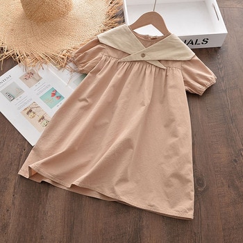 New Short Sleeve Children's Costumes Baby Girls Summer Dress Kids Korean Style Fashion Clothes Toddler Kids Casual Clothing 3-7Y 1