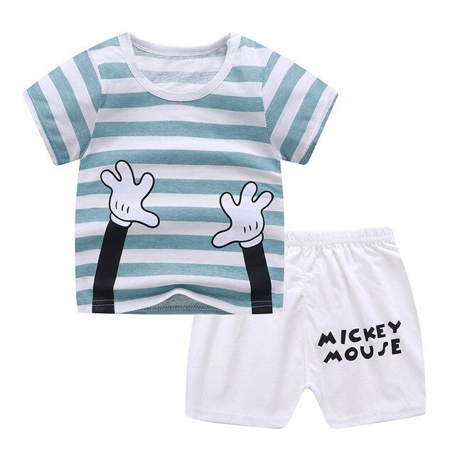 2021 Casual Baby Kids Sport Clothing Disney Mickey Mouse Clothes Sets for Boys Costumes 100% Cotton Baby Clothes 9M -4 Years Old 4