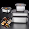 Refrigerator Sealed Food Containers Fresh-keeping Box Refrigerator Rectangular 304 Vacuum Food Sealed Lunch Box Storage Box 1