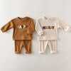 Fashion Baby Clothes Set Spring Toddler Baby Boy Girl Casual Tops Sweater + Loose Trouser 2pcs Newborn Baby Boy Clothing Outfits 1