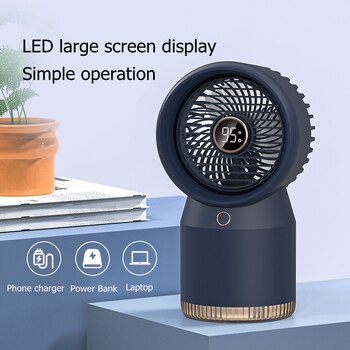 Home Water Spray Mist Air Conditioning Humidifier Fan 3600mAh Battery Rechargeable Office Desk Air Cooling Fan with Night Light 2