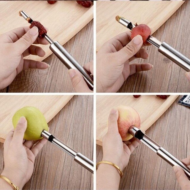 Pear Seed Remover Cutter Kitchen Gadgets Stainless Steel Home Vegetable Tool Apples Red Dates Corers Twist Fruit Core Remove Pit 6