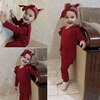 0-24M Newborn Infant Baby Girls Ruffle T-Shirt Romper Tops Leggings Pant Outfits Clothes Set Long Sleeve Fall Winter Clothing 2