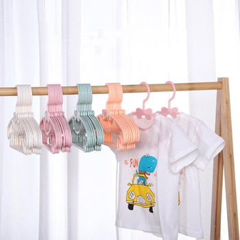 Kids Clothes Hanger Racks Portable Display Hangers Plastic Children Coats Hanger Baby Clothing Organizer 5PCS 2