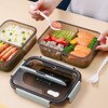 Portable Lunch Box Student Travel Microwave Heating Food Container Plastic Bento Box Lunch Bag For Women Kids Cooler Thermal Bag 6