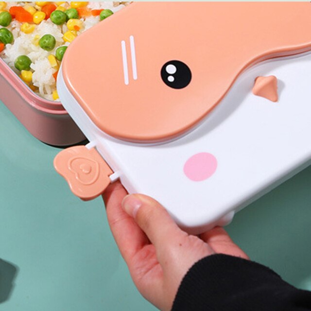 School Kids Bento Lunch Box Rectangular Leakproof Plastic Anime Portable Microwave Food Container Lonchera School Child Lunchbox 5