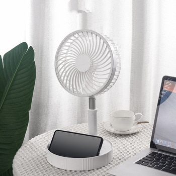7200mah Portable Fan Rechargeable Mini Folding Telescopic Floor Low Noise Summer Fan Cooling For Household Bedroom Office Deskto 2